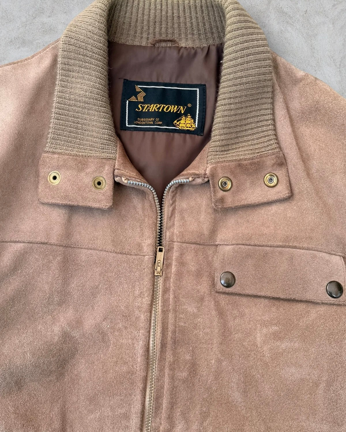 Chaqueta de gamuza y piel genuina vintage “Startown” talla M