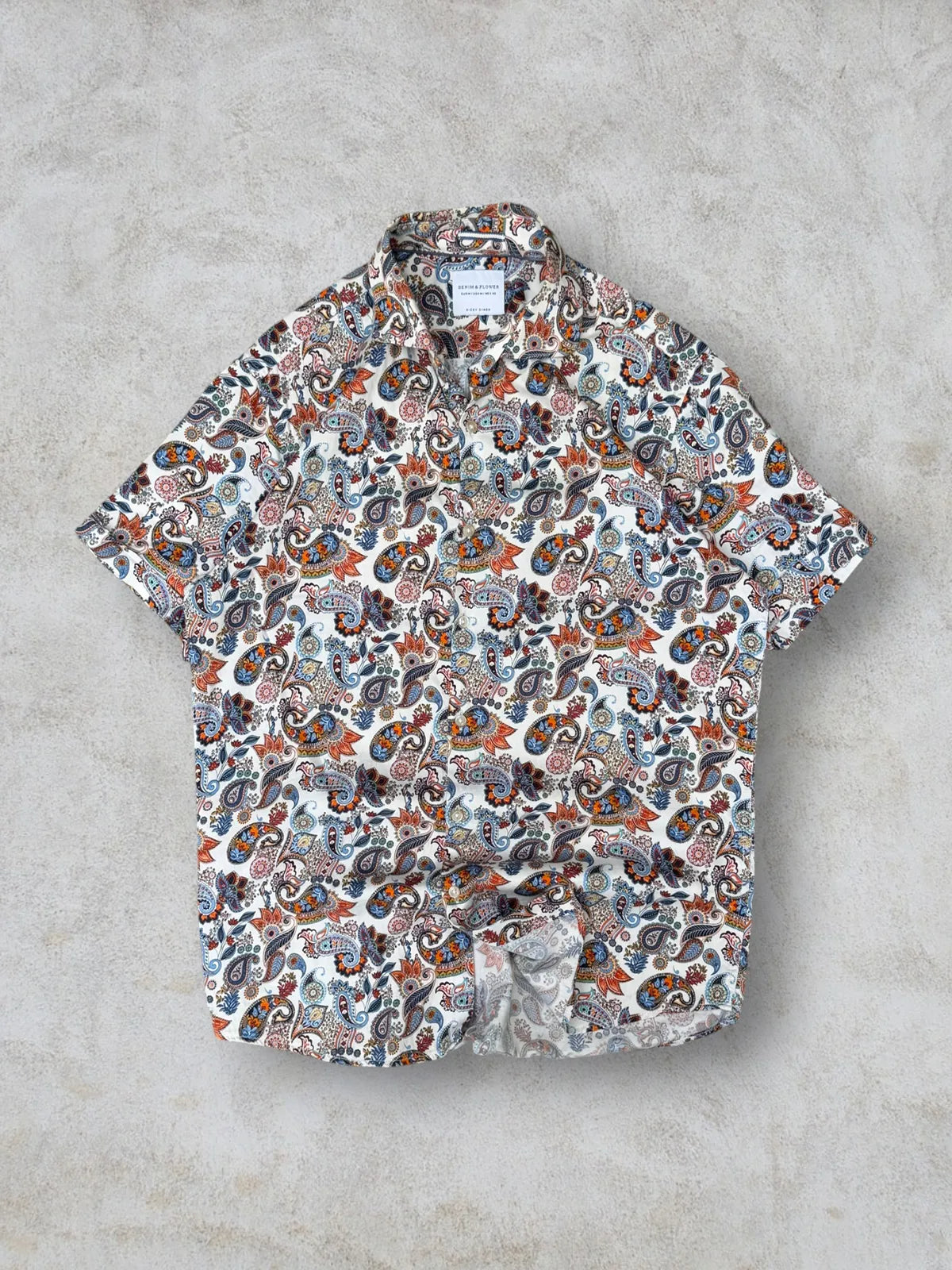 Camisa “Denim&Flower” estampada talla S
