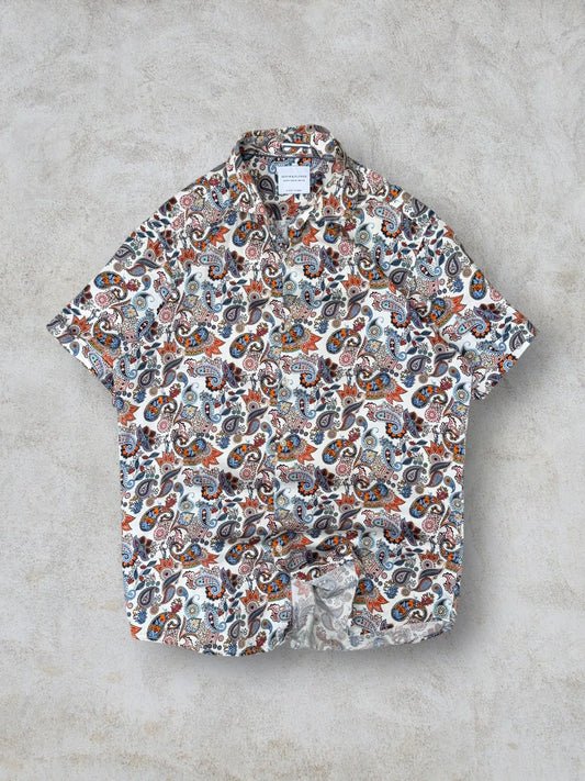 Camisa “Denim&Flower” estampada talla S